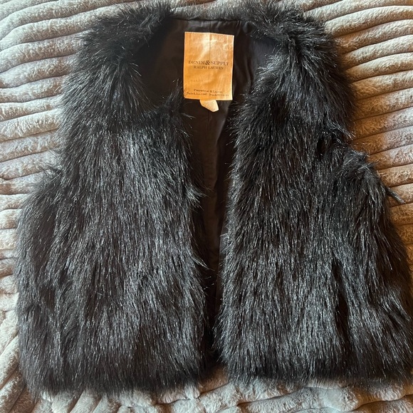 Ralph Lauren Black Faux Fur Vest - Picture 2 of 6